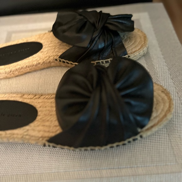 PATRICIA GREEN NIB AUTHENTIC BLACK GENUINE LEATHER ESPADRILLES SLIP ON - Picture 12 of 13